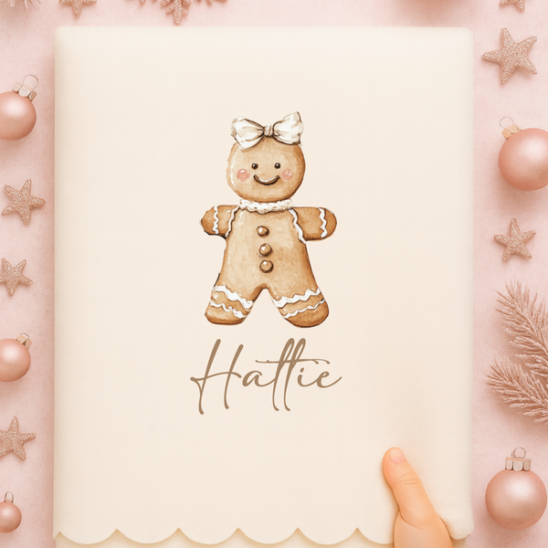 Personalised Gingerbread Family Christmas Cushion