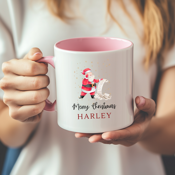 Personalised Christmas Santa Matching Family Mugs