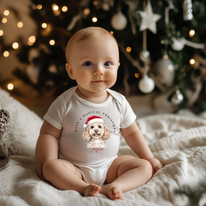 Personalised Christmas Cockapoo Baby Vest