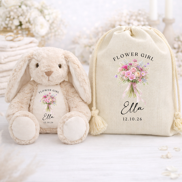 Personalised Flower Girl Bouquet Bunny