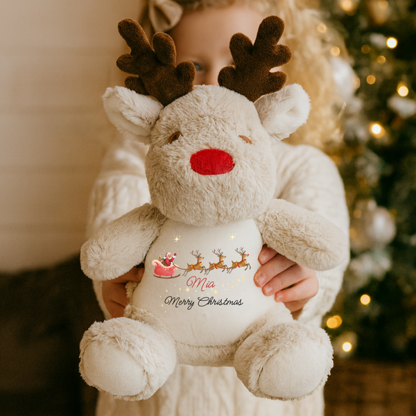 Personalised Christmas Reindeer Soft Toy - Gifts For Kids