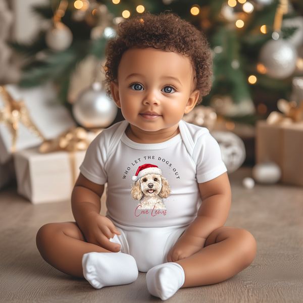 Personalised Christmas Cockapoo Baby Vest