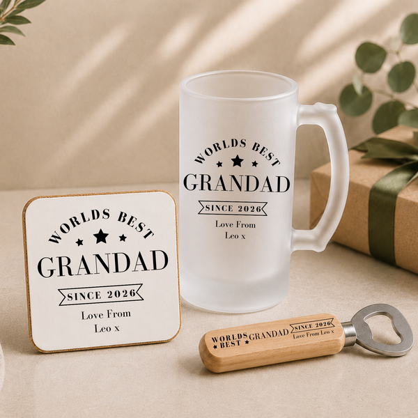 Personalised Grandad Beer Stein | Fathers Day Gift Set