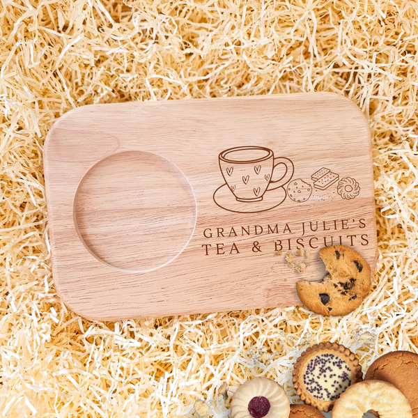 Personalised Tea And Biscuits Board For Grandma