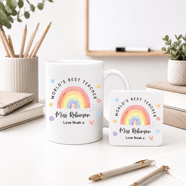 Personalised Rainbow Mug For Teachers