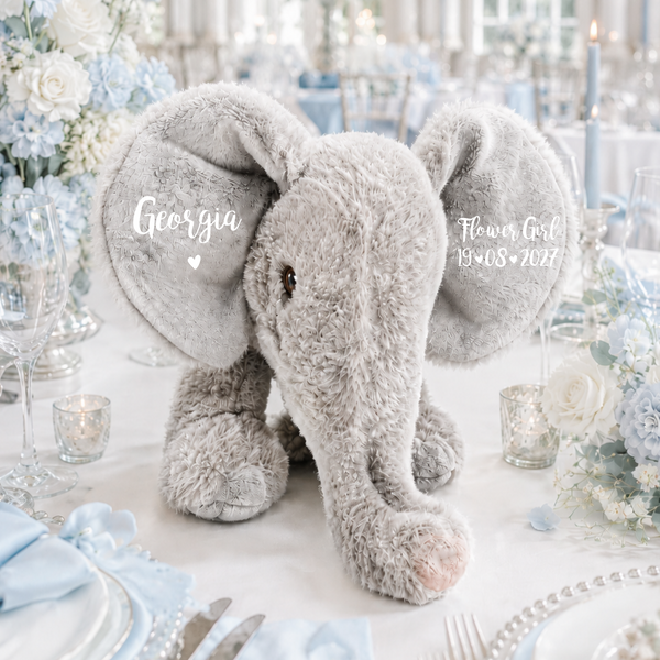 Regalo personalizado de elefante ecológico para regalos de niña de flores