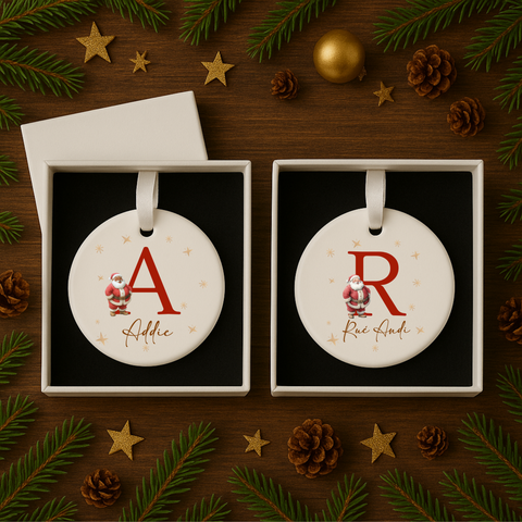 Personalised Santa Ceramic Christmas Bauble