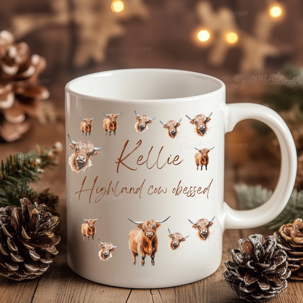 Personalised Highland Cow Mug