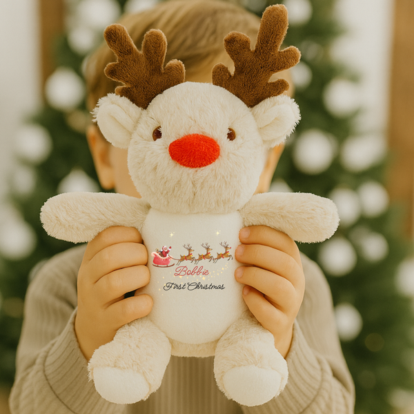 Personalised Christmas Reindeer Soft Toy - Gifts For Kids