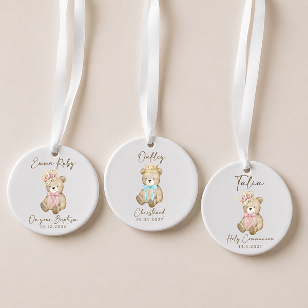 Personalised Hanging Ceramic Holy Communion & Christening Keepsake