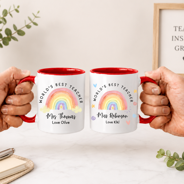 Personalised Rainbow Mug For Teachers