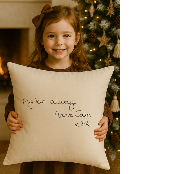 Personalised Handwritten Message Cushion & Throw Blanket