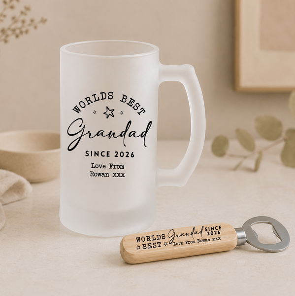 Personalised Grandad Beer Stein | Fathers Day Gift Set