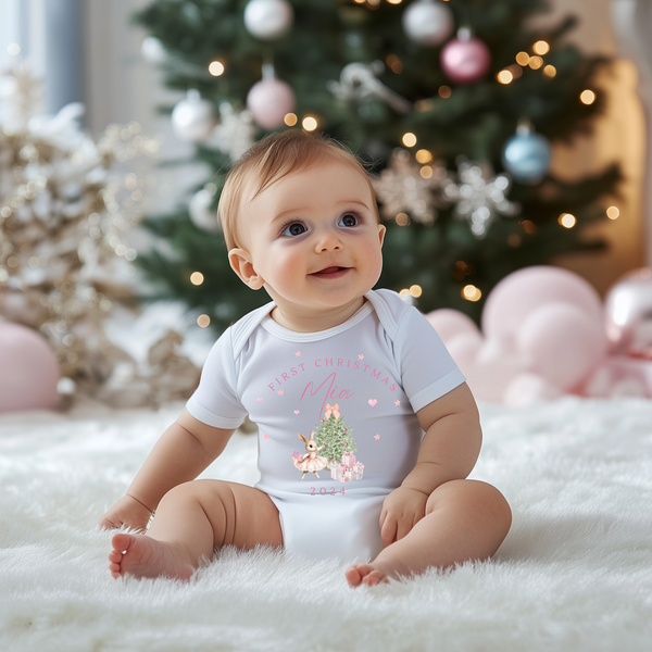 Personalised First Christmas Baby Vest