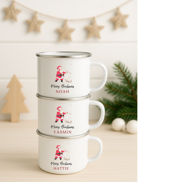 Personalised Christmas Santa Matching Family Mugs