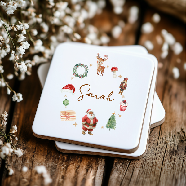 Personalised Christmas Santa Mug & Coaster
