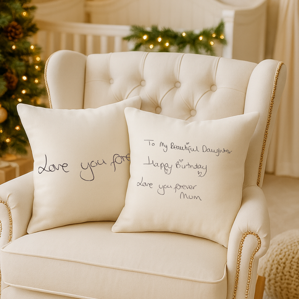 Personalised Handwritten Message Cushion & Throw Blanket