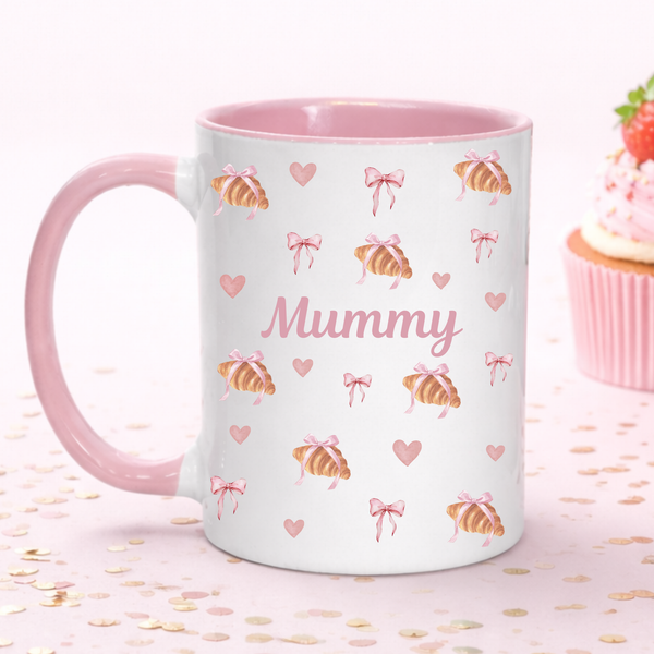 Personalised Breakfast Croissant Mug For Mum