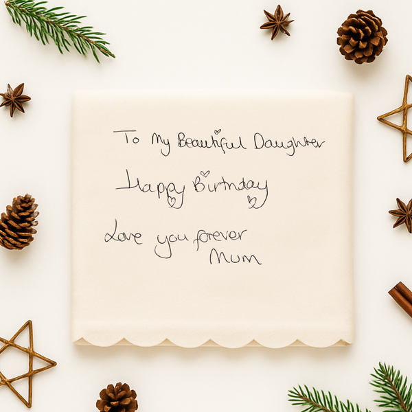 Personalised Handwritten Message Cushion & Throw Blanket