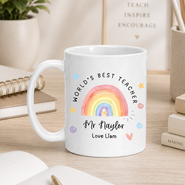 Personalised Rainbow Mug For Teachers