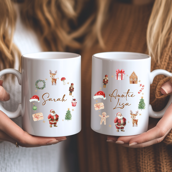 Personalised Christmas Santa Mug & Coaster