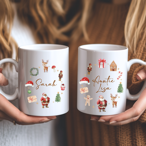 Personalised Christmas Santa Mug & Coaster