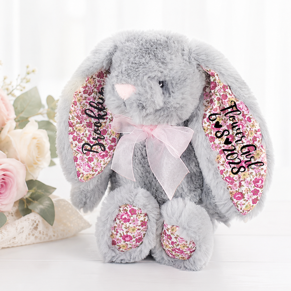 Personalised Flower Girl Gift White Bunny