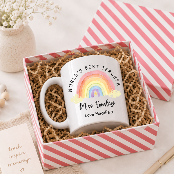 Personalised Rainbow Mug For Teachers