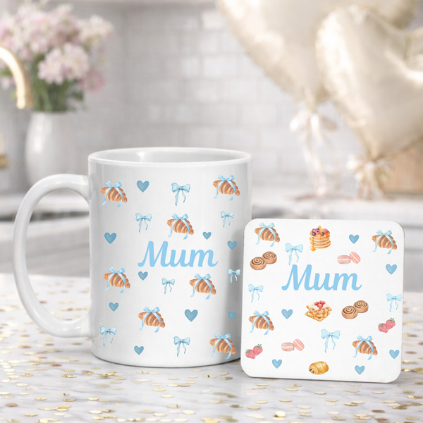 Personalised Breakfast Croissant Mug For Mum