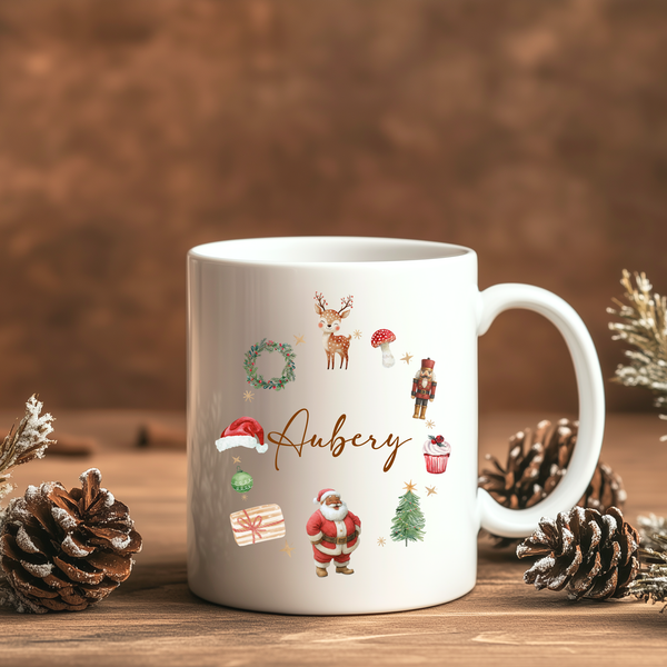 Personalised Christmas Santa Mug & Coaster