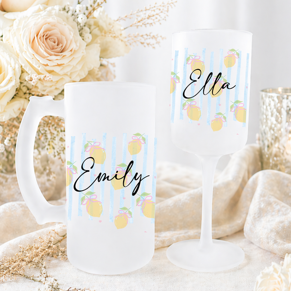 Personalised Lemon Wine Glass For Her