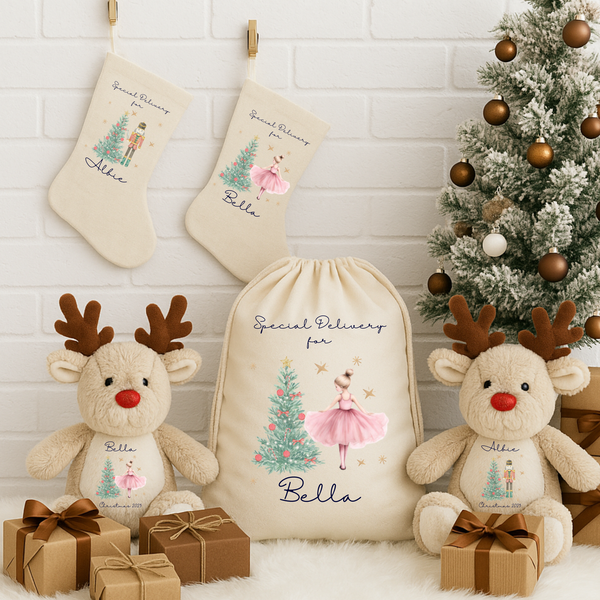 Personalised Christmas Teddy Bear – Nutcracker Gift for Kids