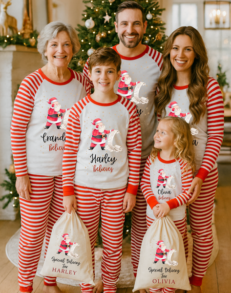 Personalised Matching Family Santa Pyjamas
