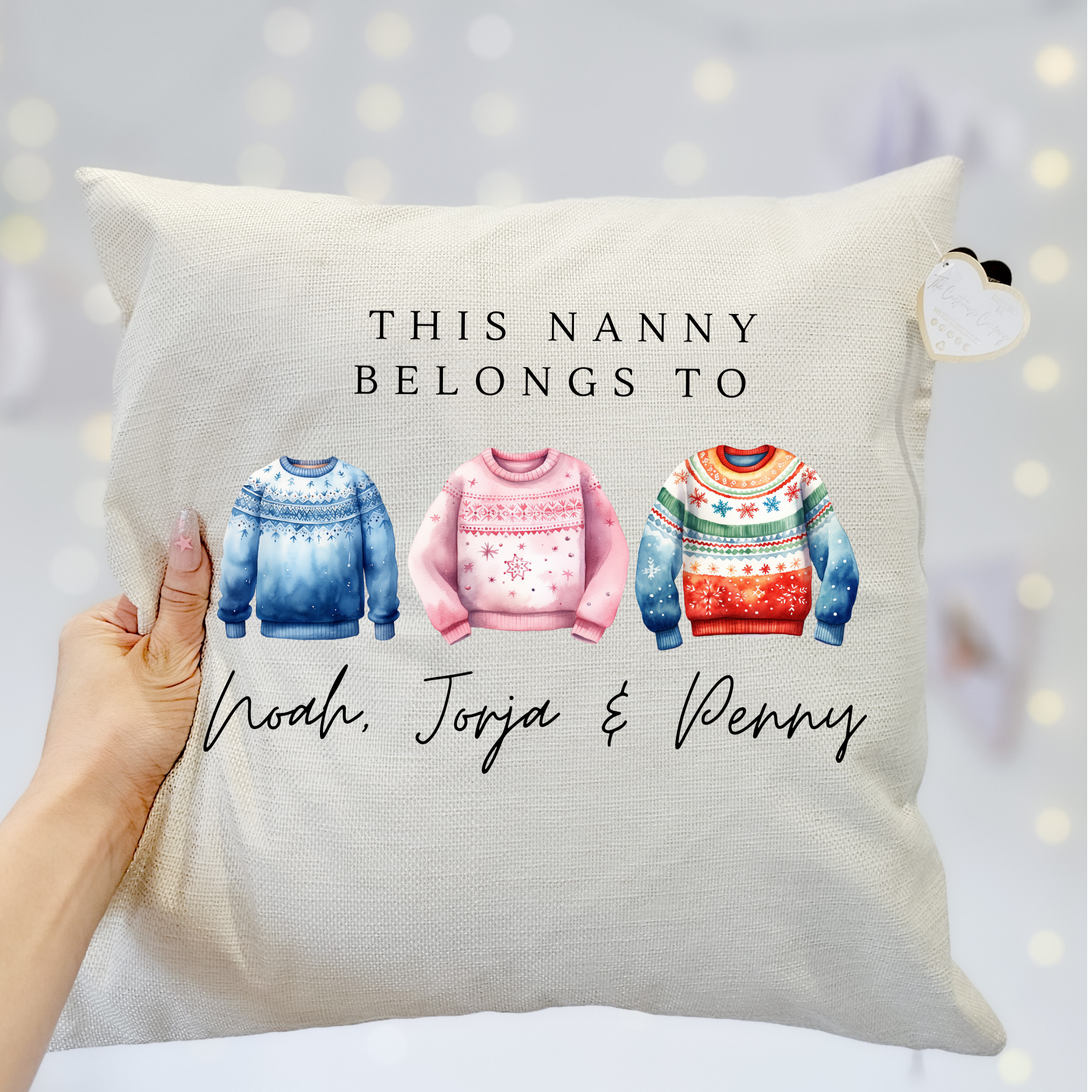 Personalised Christmas Nanny Cushion