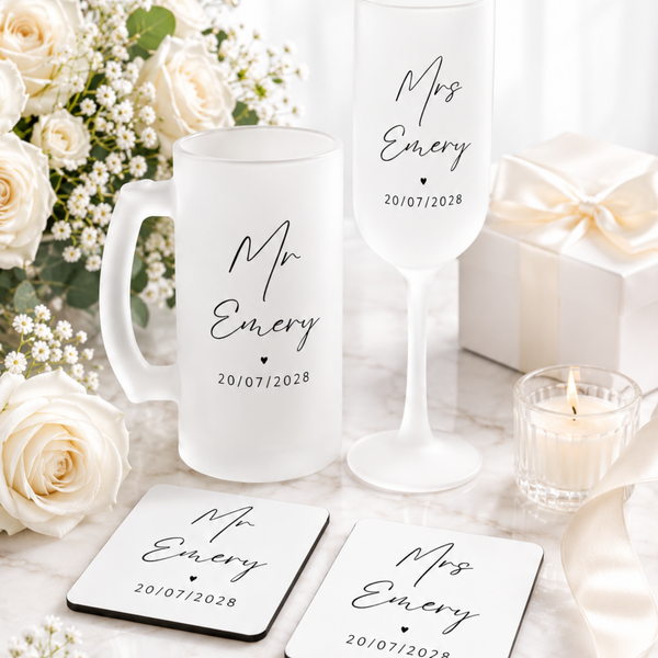 Personalised Wedding Glass Set