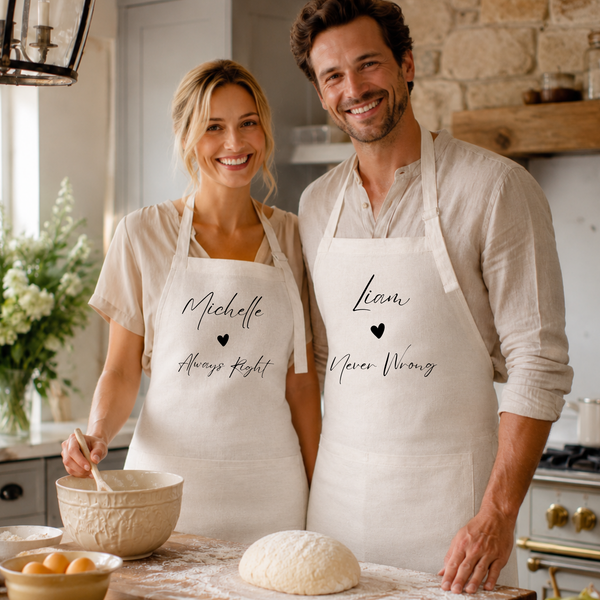 Personalised Mr & Mrs Cooking Apron Gift Set