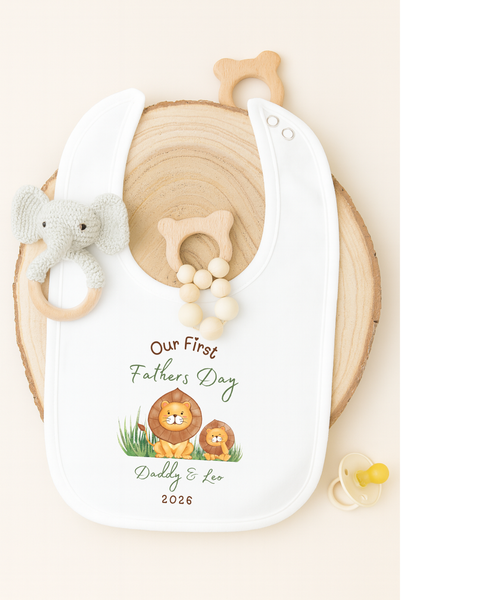 Personalised 'Our First Father's Day' Baby Vest, Sleepsuit, T-Shirt & Bib
