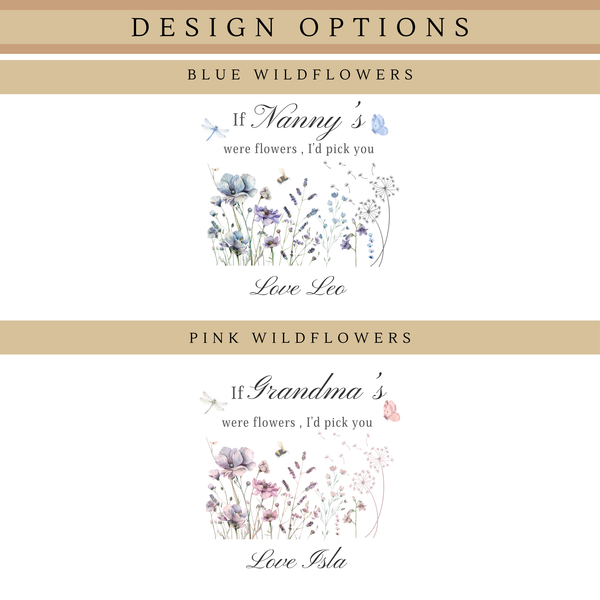 Personalised Mothers Day Vase For Nanny, Grandma Nana