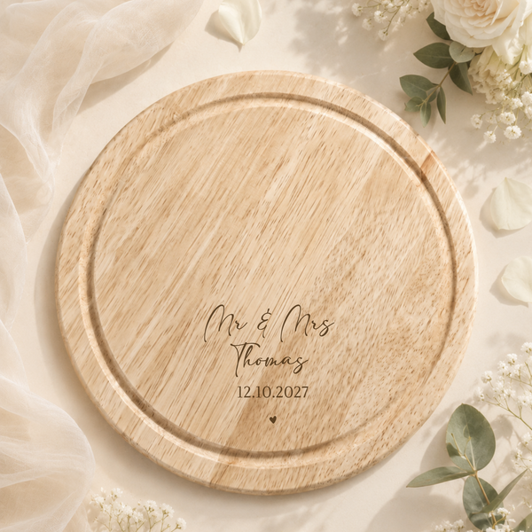 Personalised Couple Pizza Board with Names & Date
