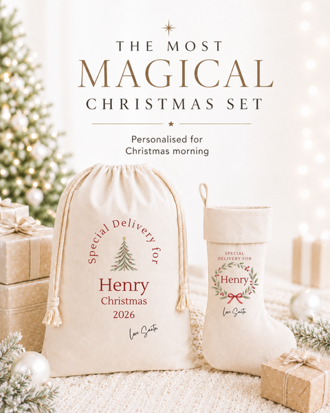 Personalised Christmas Stocking with Name - Family Christmas Keepsake