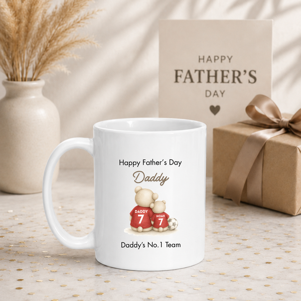 Personalised Football Bear Mug For Fathers Day