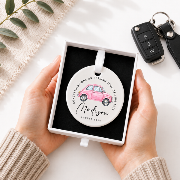 Personalised New Driver Hanging Ceramic Keepsake