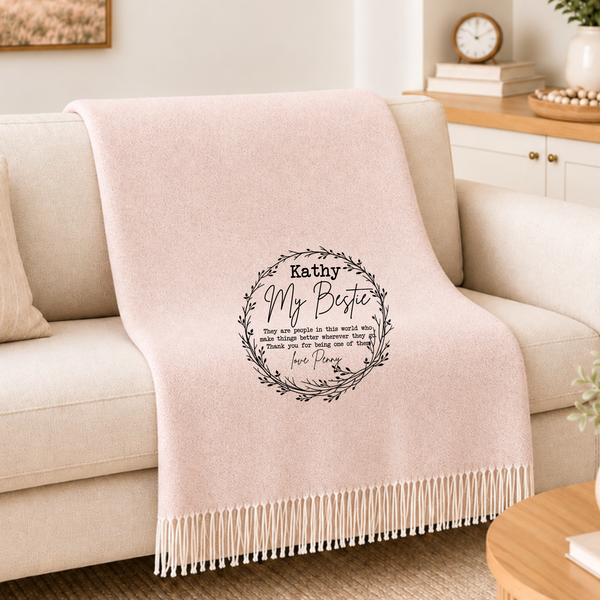 Personalised Best Friend Blanket | Custom Bestie Gift