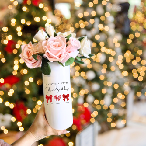 Personalised Bow Vase For Christmas