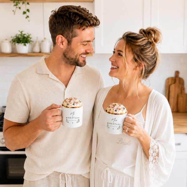 Personalised Mr & Mrs Wedding Mug Set