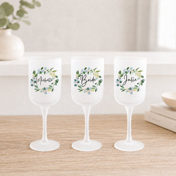 Personalised Frosted Wine Glass for Her