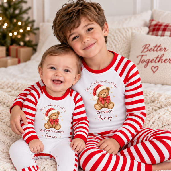 Personalised Teddy Bear Matching Family Pyjamas