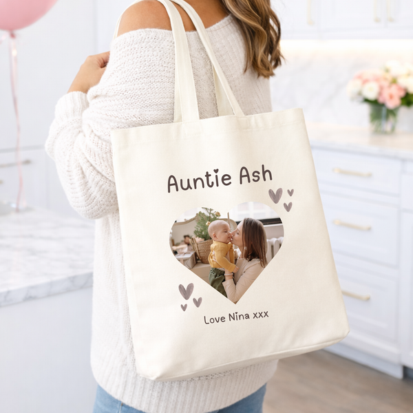 Personalised Photo Tote Bag For Auntie