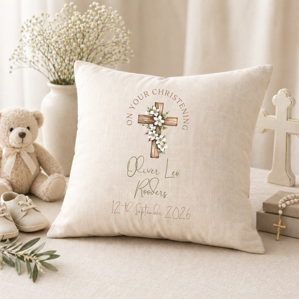 Personalised Christening, Baptism, Holy Communion Cushion