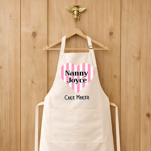 Personalised Stripey Apron For Mother's Day